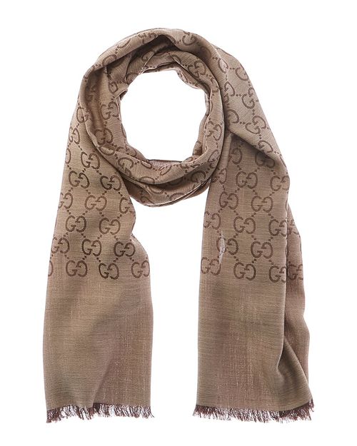 Gg Wool & Silk-Blend Scarf