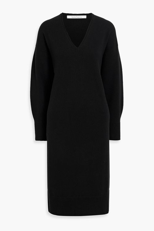 Cashmere and wool-blend midi dress - Black - S