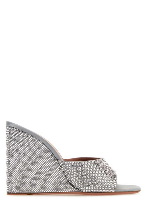 Grey Satin Lupita Wedges