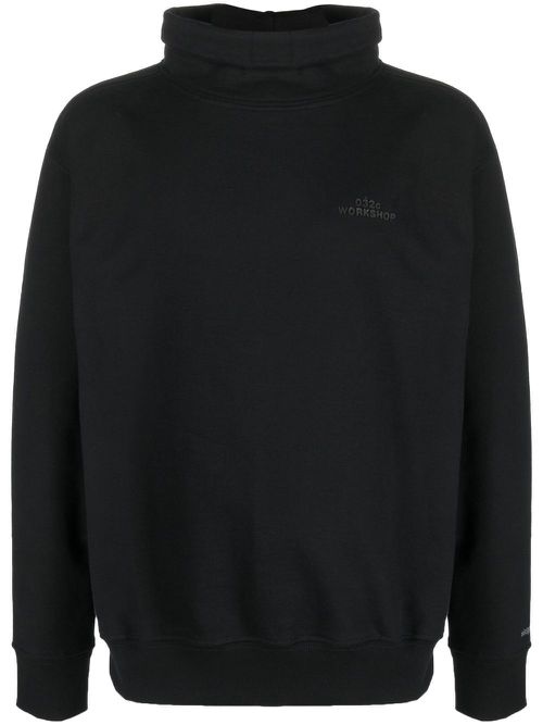Roll-neck logo-print sweatshirt - Black