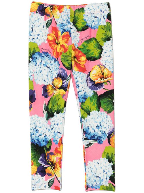 Floral-print cotton leggings - Pink
