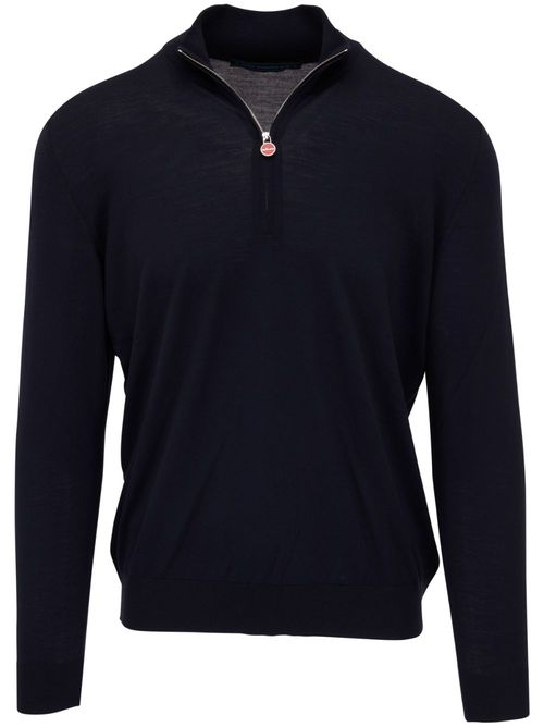 Half-zip wool jumper - Blue