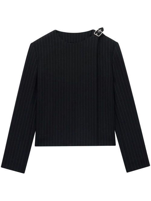 Buckled pinstripe blazer - Black
