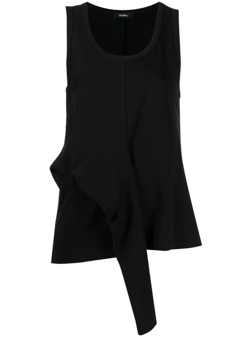 Asymmetric sleeveless top - Black