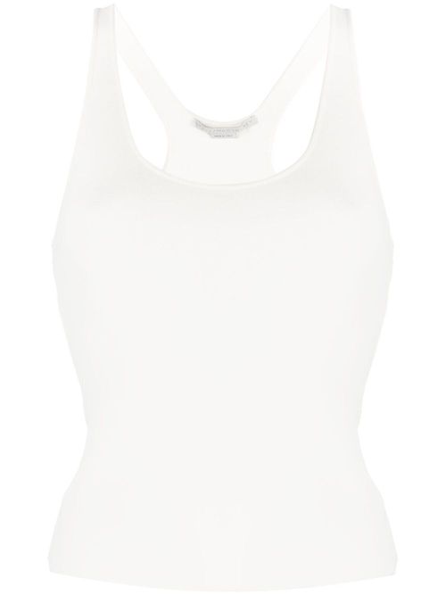 Sleeveless racerback tank top - White