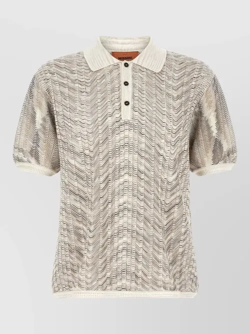 Missoni - zigzag knit polo shirt ribbed collar