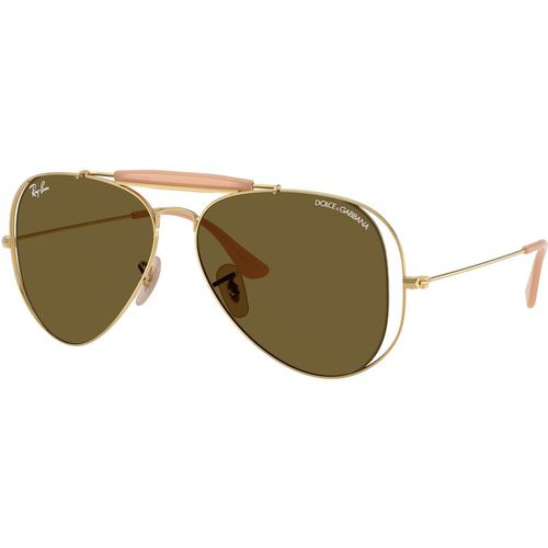 Ray - Ban Unisex Ray - Ban x DOLCE&GABBANA RB3029M 001/73 Sunglasses Metal Gold Brown Pilot Norma
