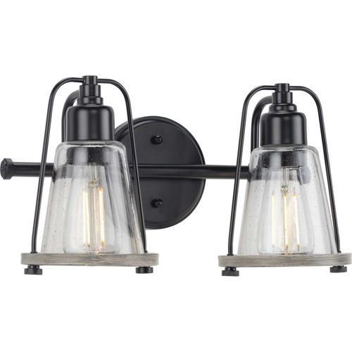 Matte Black Two Light Bath Bracket from the Conway Collection