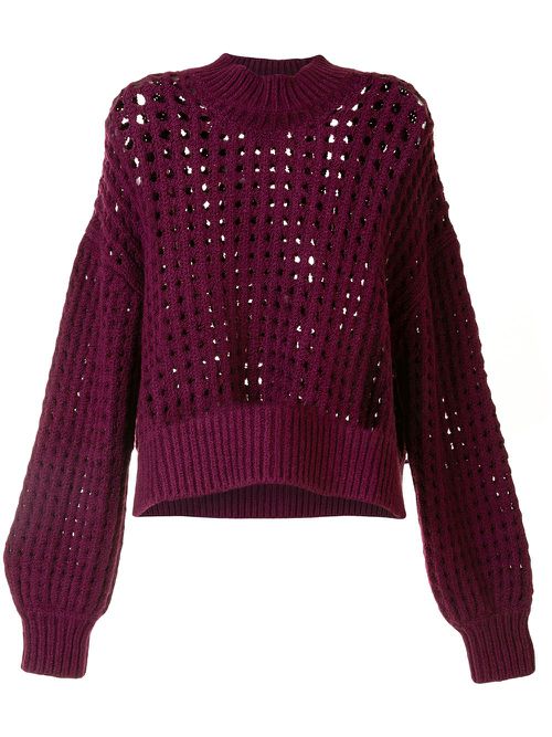 Open knit sweater - Purple