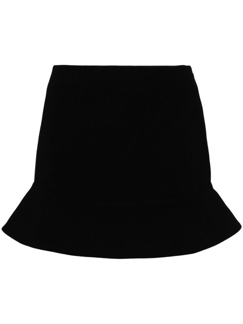 Peplum-hem knitted miniskirt - Black
