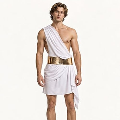 Ancient Greek Greece Cosplay Costume Prince Greek Gods God Fancy Dress Men's Fantasy Halloween Carnival Masquerade Party Performance Adults' Costume