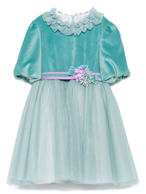 Floral-belt dress - Green