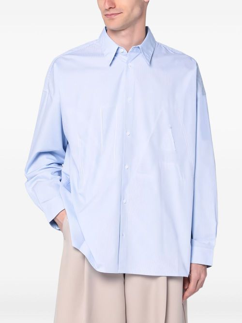Logo-embroidered shirt - Blue