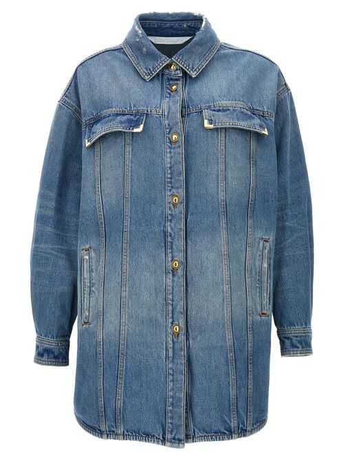 Washed Cotton Denim Jacket — Blue