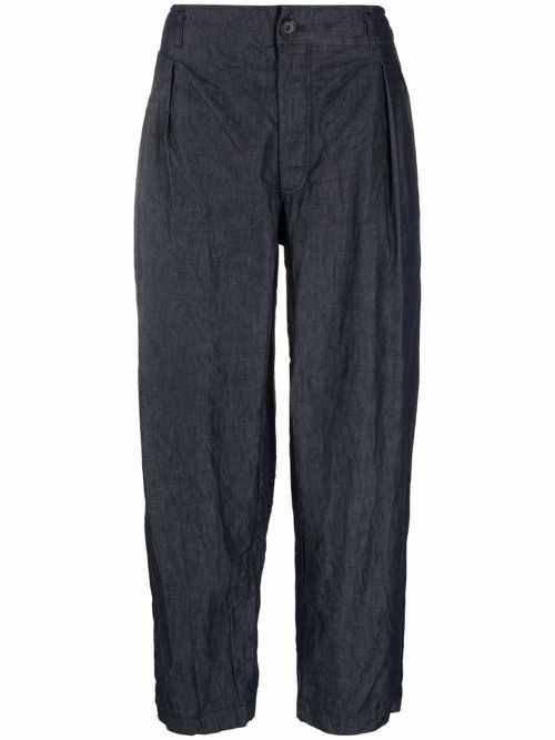 Crinkled wide leg trousers - Blue