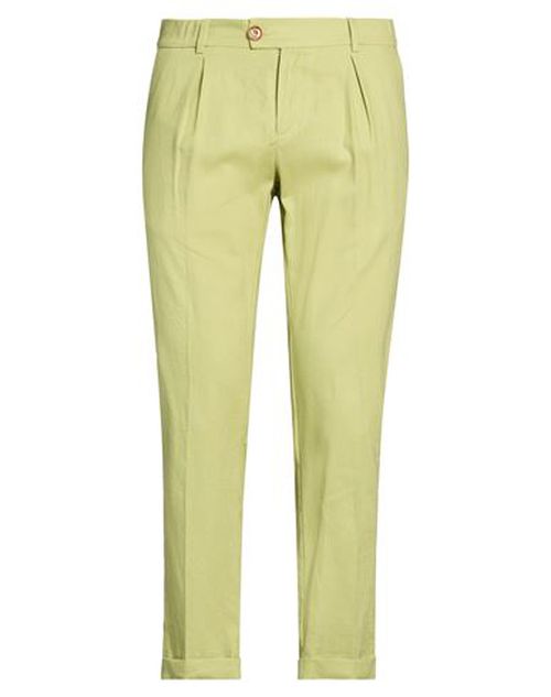 Roberto P Luxury Man Pants Light green Size 32 Linen, Viscose