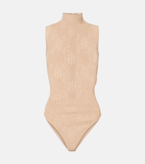 Sheer high-neck lace bodysuit