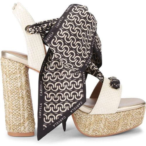 Carvela Womens Sorrento Scarf Platform Sandals - White