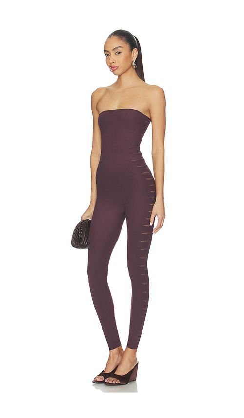 Wolford Slash Jumpsuit in Wine. - L also in