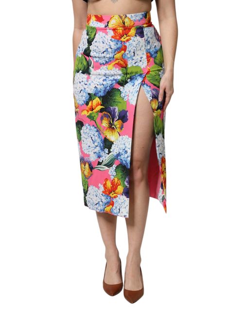 Floral Print Viscose Skirt — Multicolor