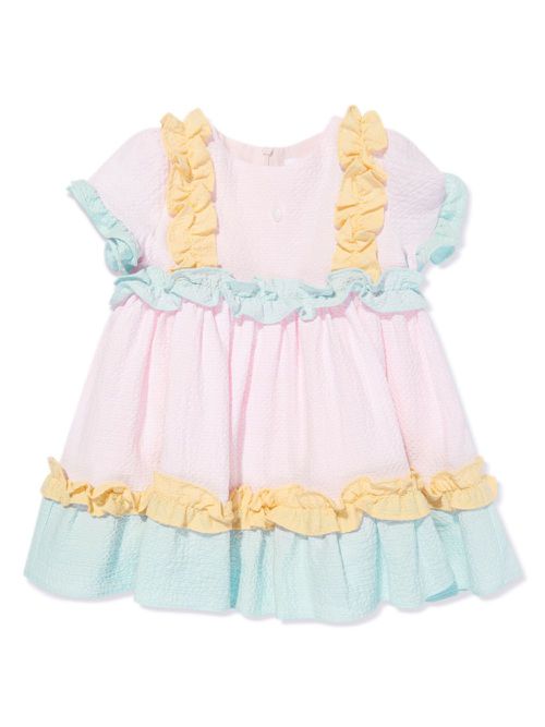 Ruffle-trim cotton dress - Pink