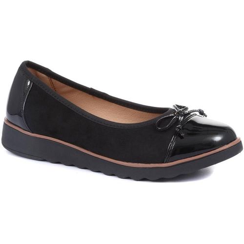Pavers Women's Lightweight Ballet Pumps Flat in Jet Black