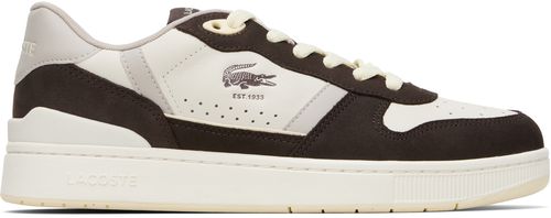 Brown & Gray T-Clip Set Leather Sneakers