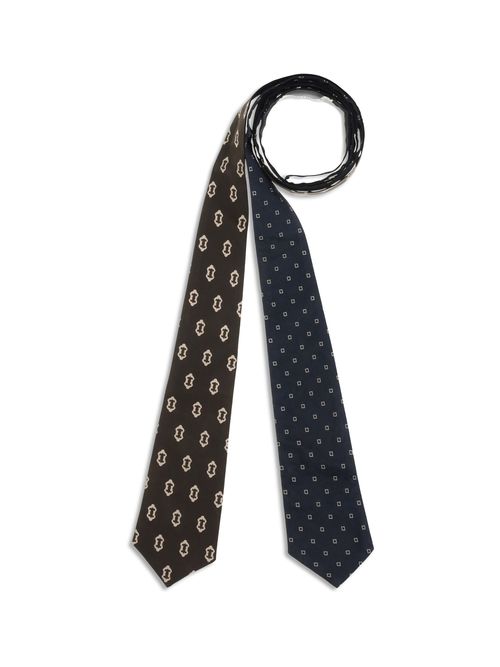Reversible Cotton Tie Belt — Black