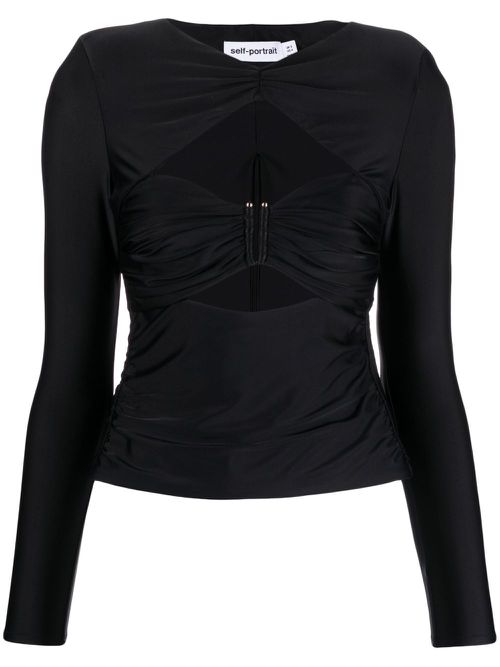 Ruched cut-out top - Black