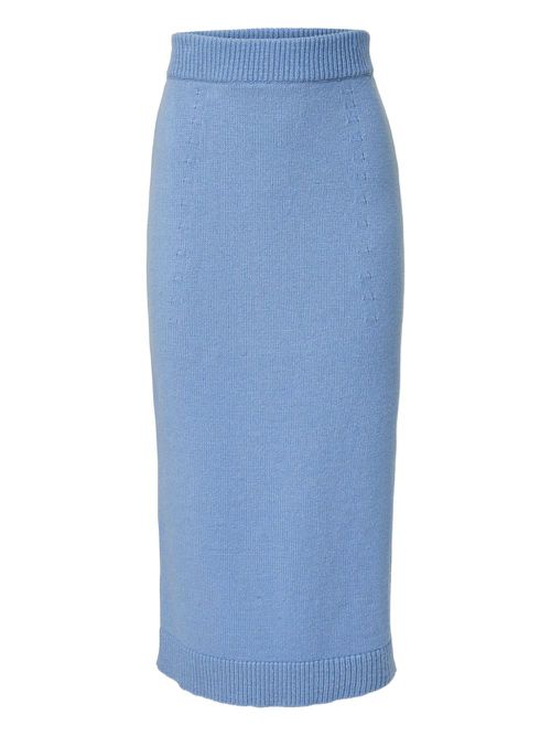 Knitted pencil skirt - Blue