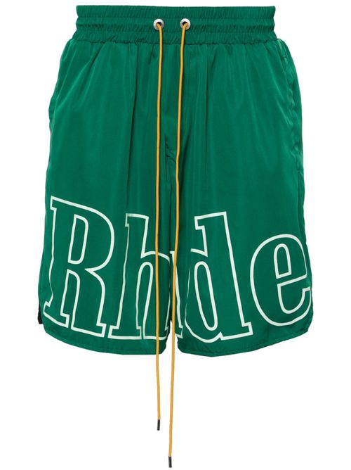 Logo-print track shorts - Green