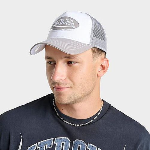 Staple Trucker Hat in Light Grey/White