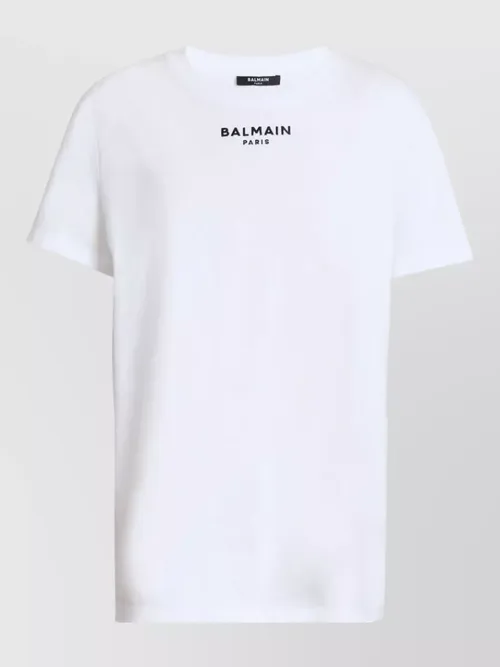 Balmain - crew neck nylon blend silk top
