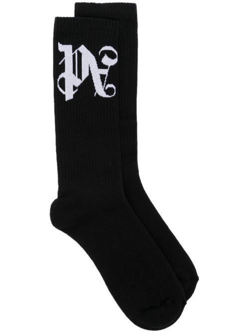 Monogram-jacquard socks - Black