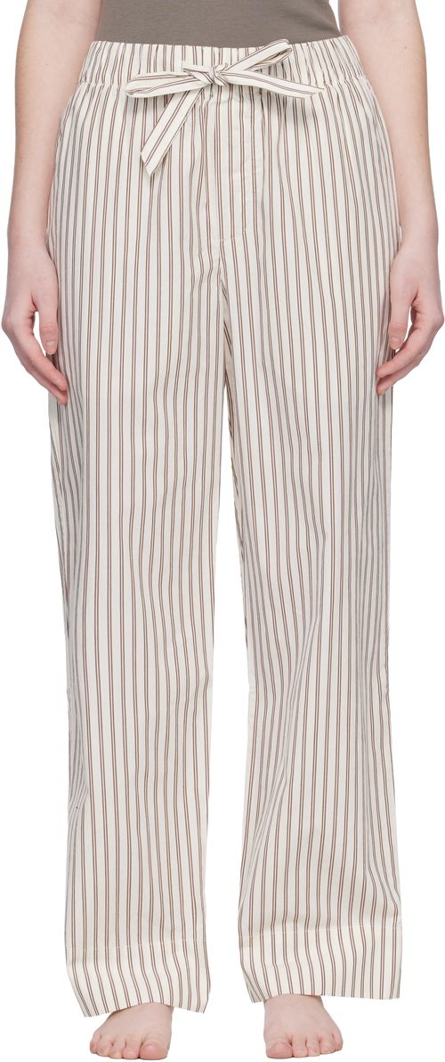 Off-White & Brown Poplin Pyjama Pants