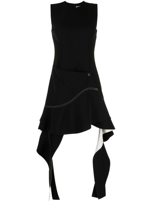 Asymmetric sleeveless dress - Black