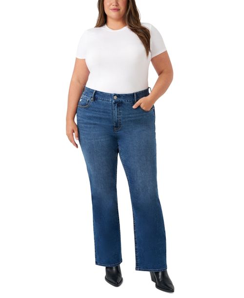 Plus Size Tummy Less Bootcut Jeans - Lone Wolf Medium Wash
