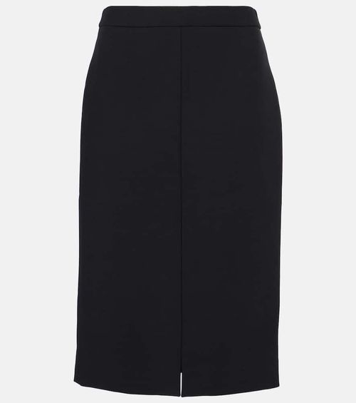 Wool-blend pencil skirt