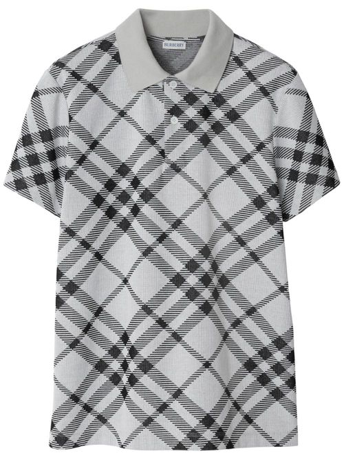 Nova Check polo shirt - White
