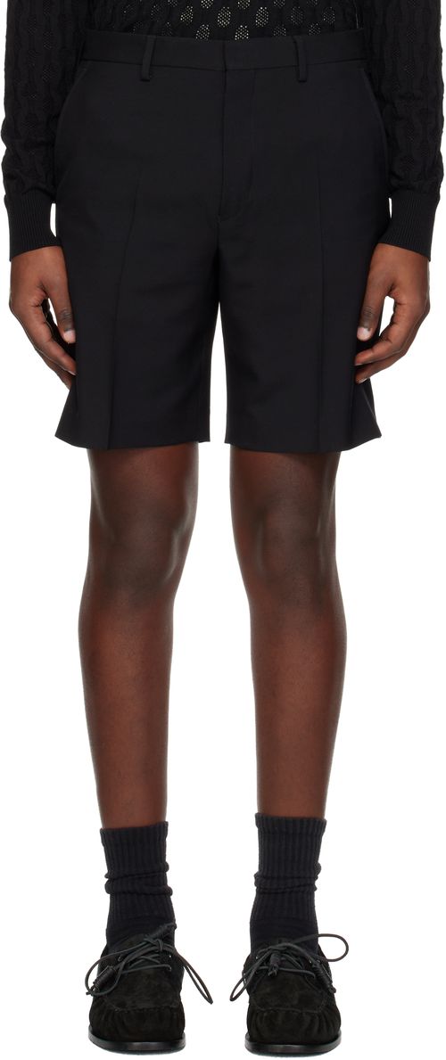 Black Creased Shorts