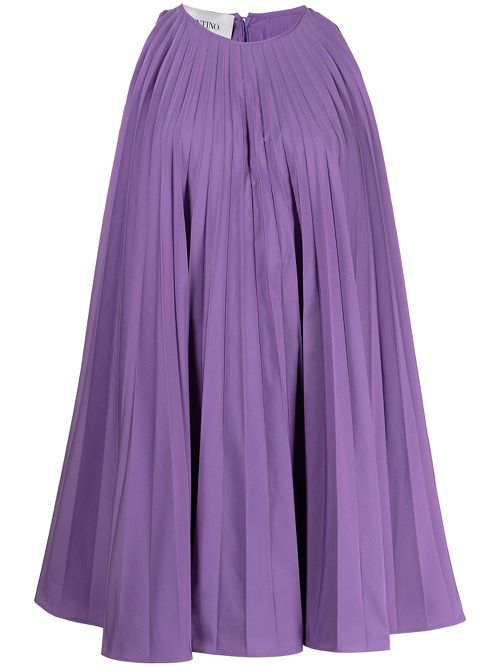 Valentino Garavani pleated sleeveless minidress - Purple