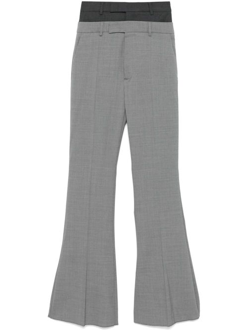 Layered-effect flared trousers - Grey