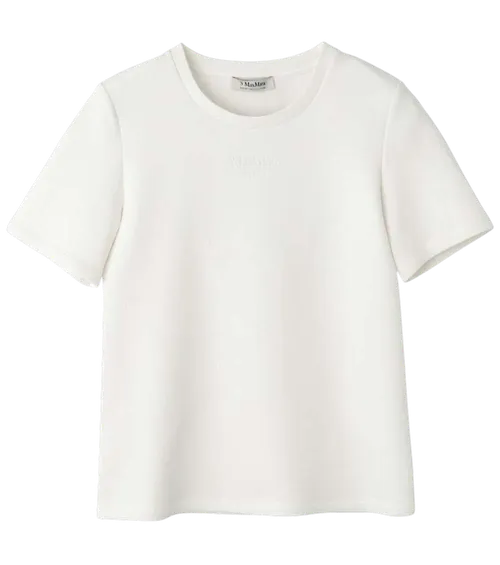 White Round Neck Logo T-shirt