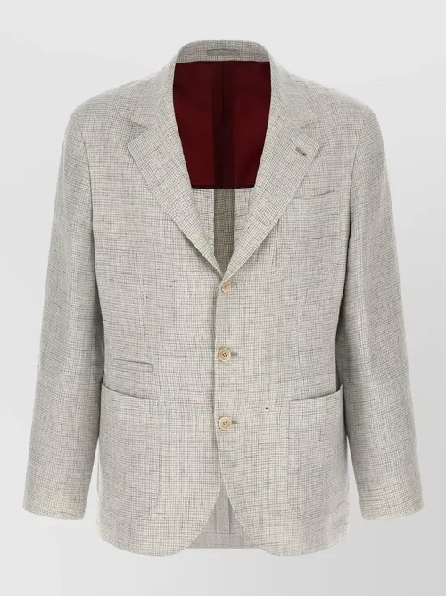 Brunello Cucinelli - linen blazer notch lapel front pocket