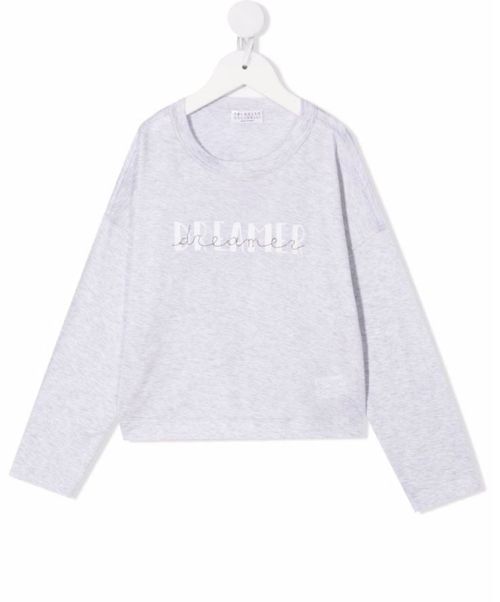 Slogan-Print Cotton Sweatshirt — grey