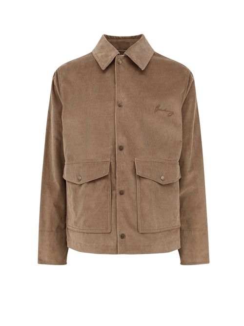 Corduroy Jacket With Logo Embroidery