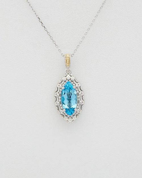 Phillip Gavriel 18K & Silver Blue Topaz Necklace
