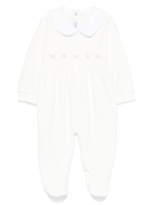 Floral-embroidered pyjamas - White