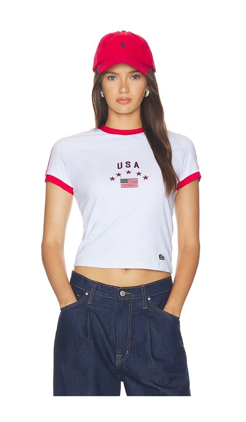 Hype and Vice Usa Goalie Tee in WHITE. XS also in S, M, L, XL/1X