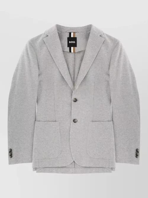 Boss - tailored jacket notch lapel front pocket
